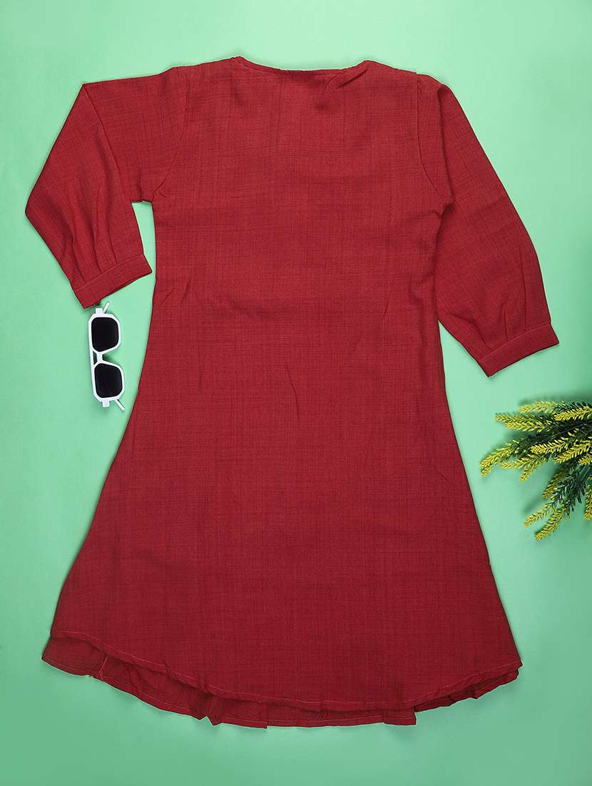 girls three quarter sleeve a-line dress - 22072332 -  Standard Image - 1