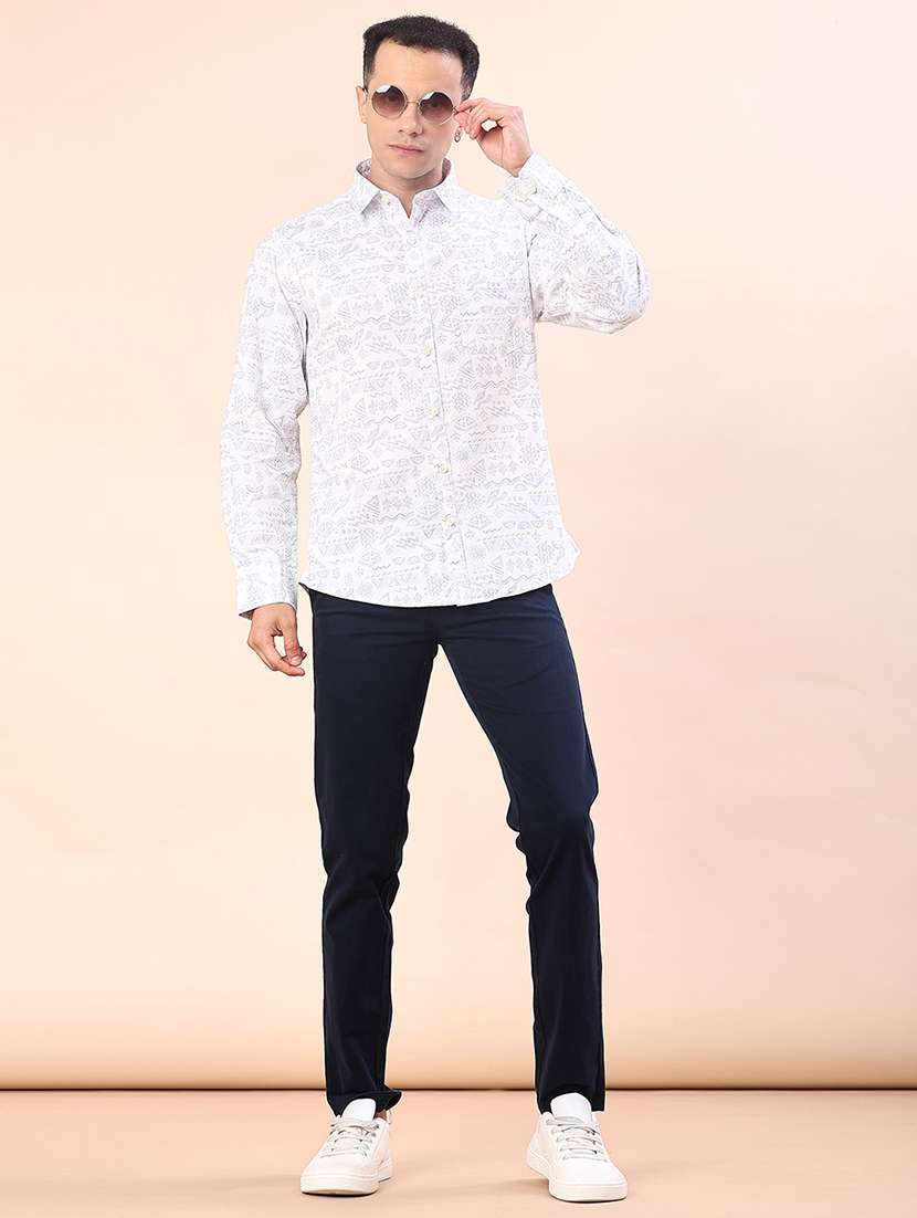 men solid mid rise chinos casual trouser - 22072355 -  Standard Image - 4