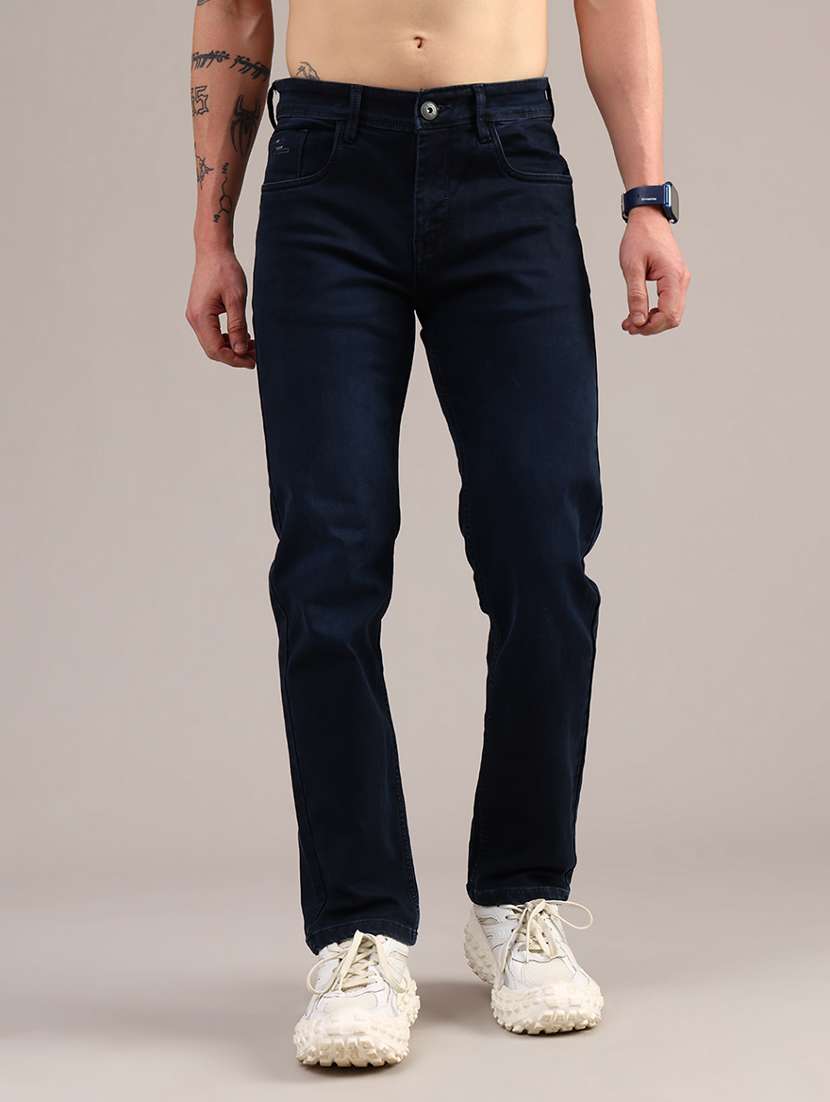 men solid mid rise straight fit jean - 22072504 -  Standard Image - 1