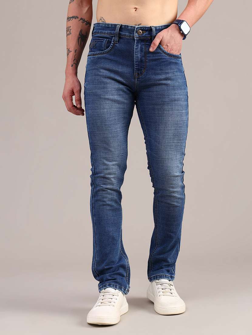 men solid mid rise slim fit jean - 22072505 -  Standard Image - 1