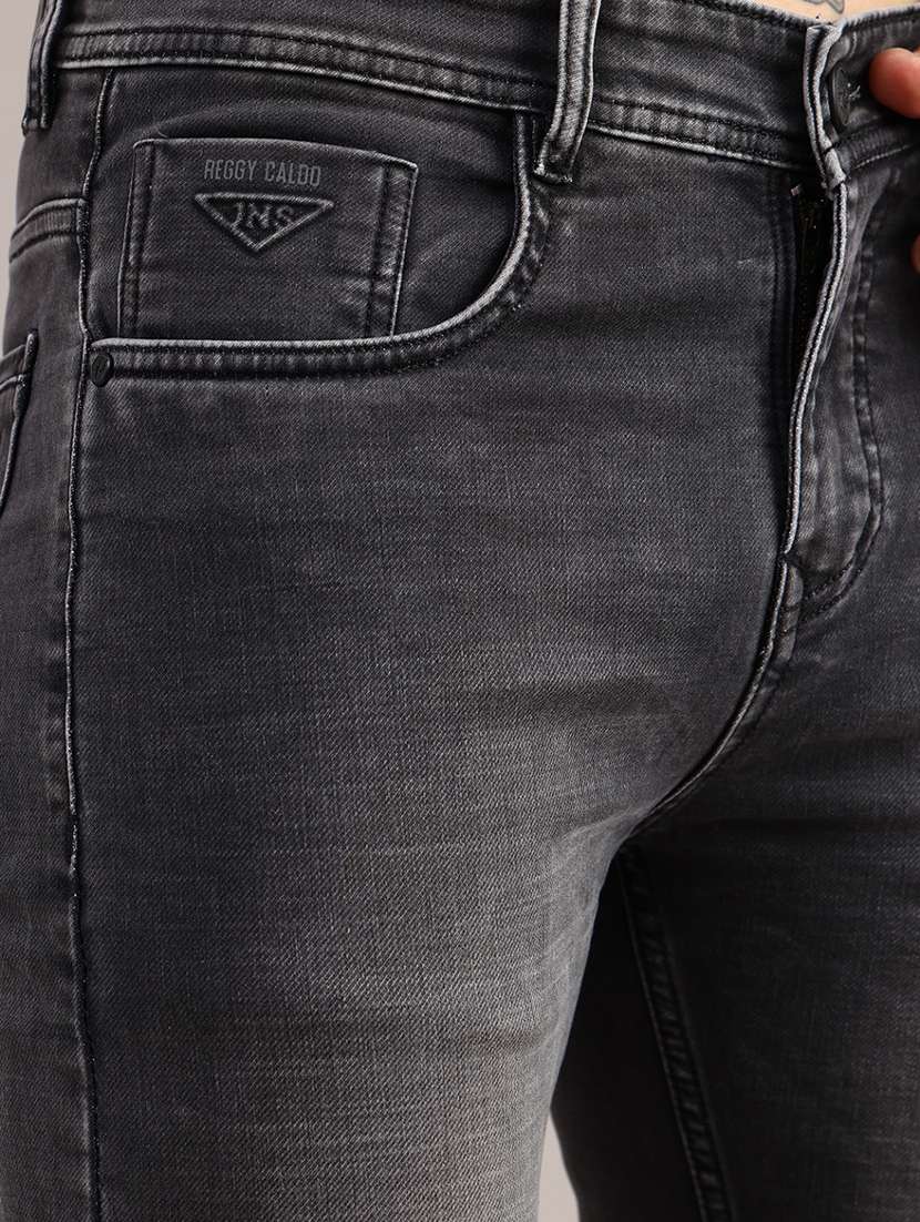 men washed mid rise full length slim fit jeans - 22072533 -  Standard Image - 4