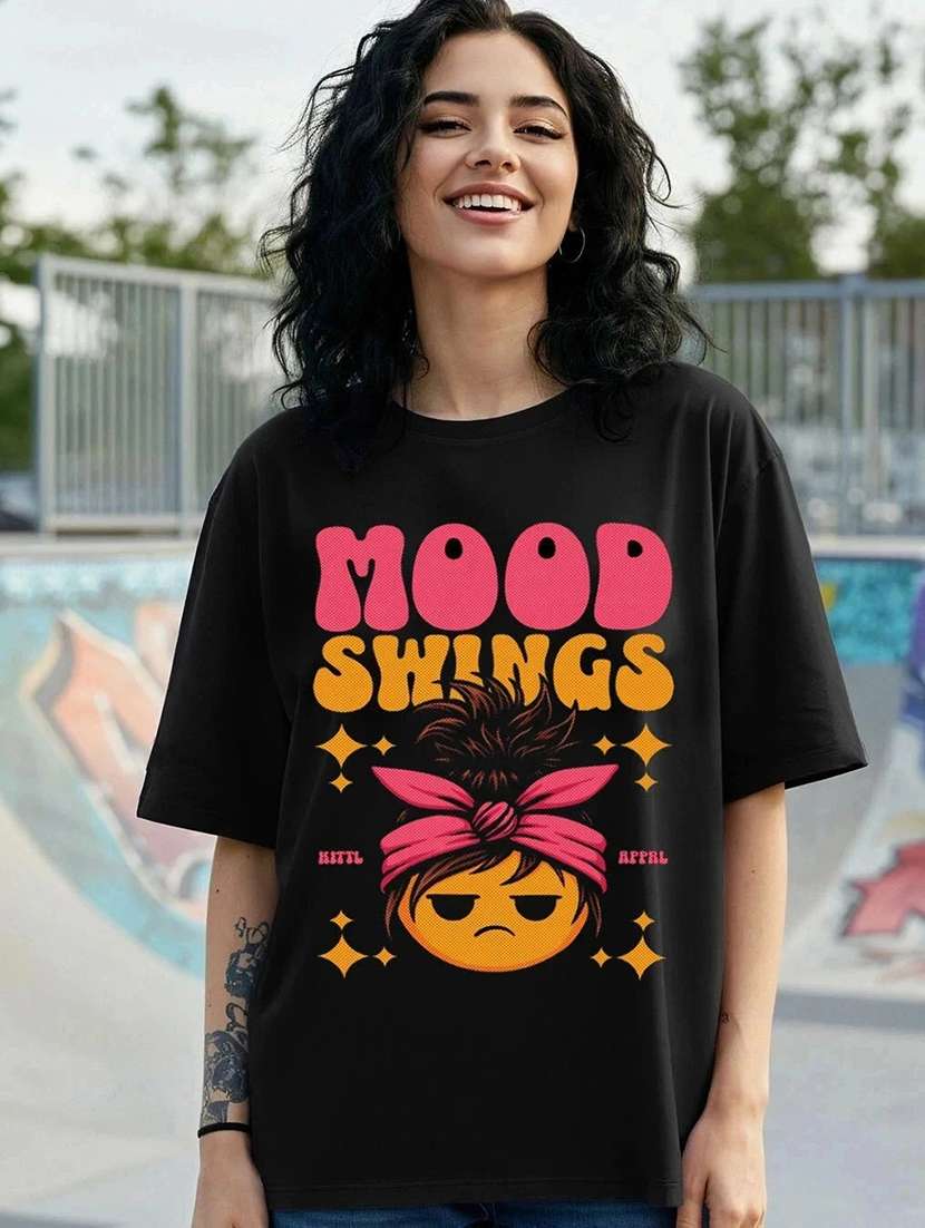 women printed round neck oversized t-shirt - 22072719 - Zoom Image - 0