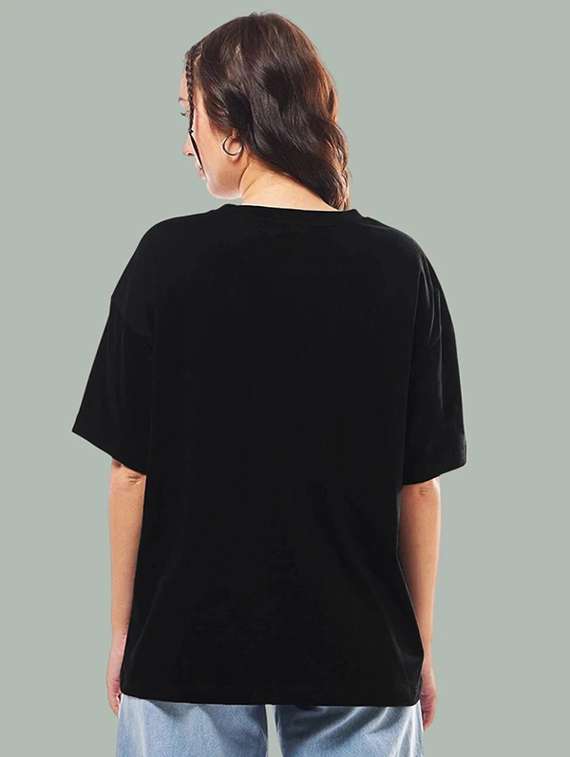 women printed round neck oversized t-shirt - 22072719 - Standard Image - 1