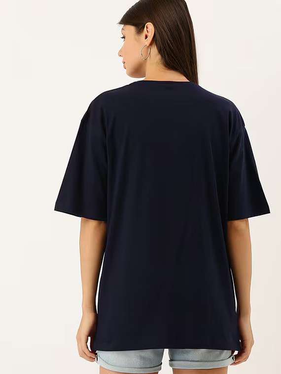 women solid short sleeve oversized t-shirt - 22072751 -  Standard Image - 1