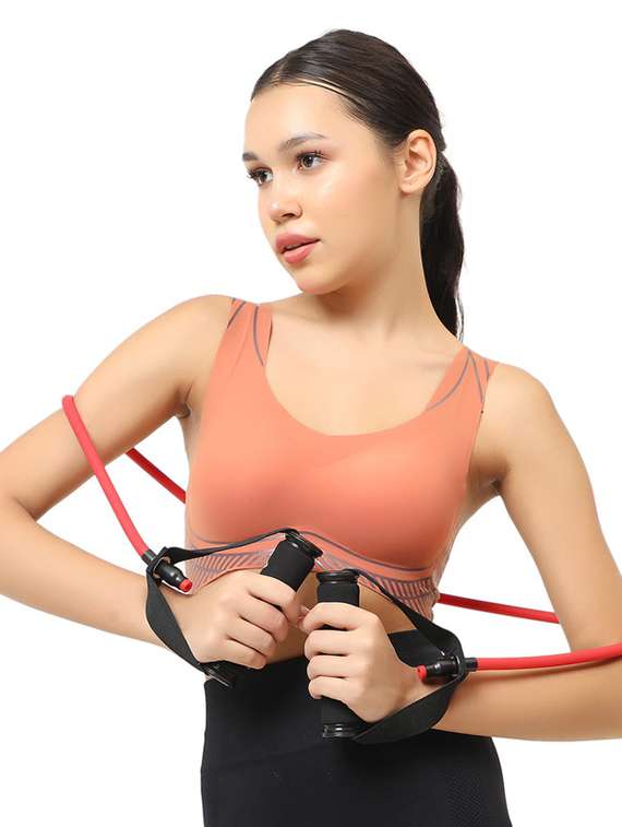 women solid lightly padded sports bra - 22072899 -  Zoom Image - 0
