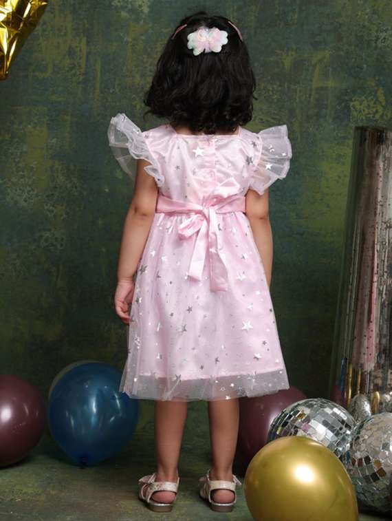 pink net aline dress - 22072912 - Standard Image - 4