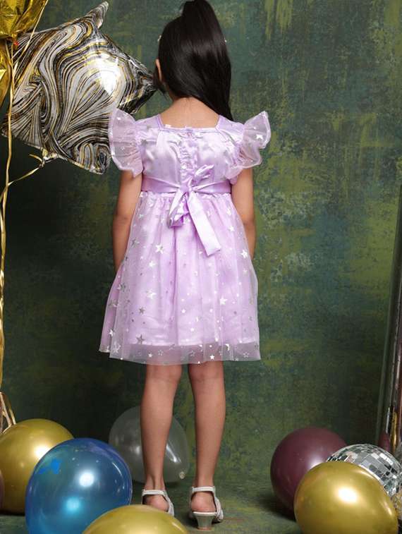 lavender net aline dress - 22072913 - Standard Image - 4