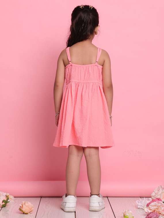 peach lycra aline dress - 22072914 - Standard Image - 4