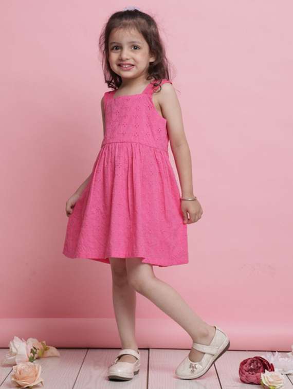 magenta cotton aline dress - 22072915 -  Standard Image - 1