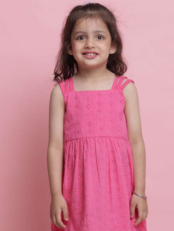 magenta cotton aline dress - 22072915 -  Standard Image - 4