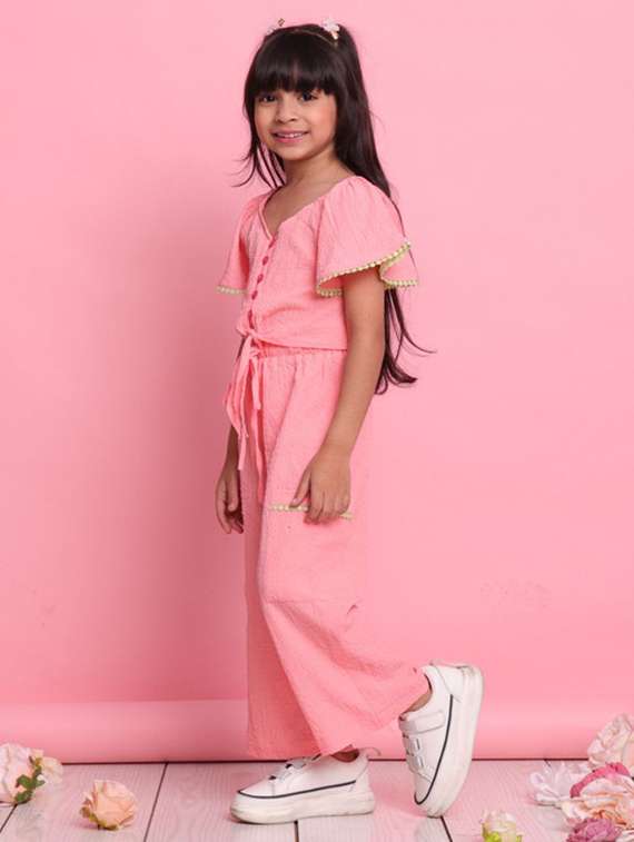 peach polyester shirt & trouser set coords - 22072922 - Standard Image - 1