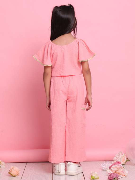 peach polyester shirt & trouser set coords - 22072922 - Standard Image - 4