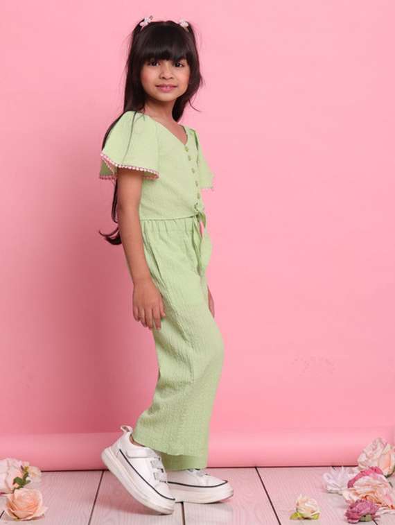 green polyester shirt & trouser set coords - 22072928 - Standard Image - 1