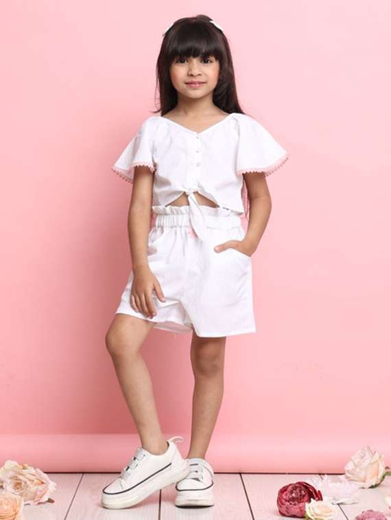 white polyester shirt & trouser set coords - 22072937 - Standard Image - 1