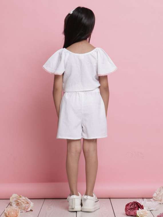 white polyester shirt & trouser set coords - 22072937 - Standard Image - 4