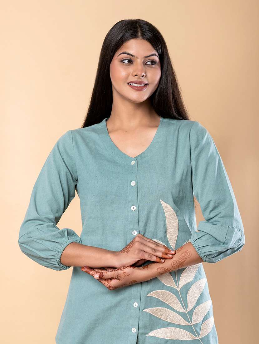 women three quarter sleeve ethnic co-ord set - 22072949 -  Standard Image - 4