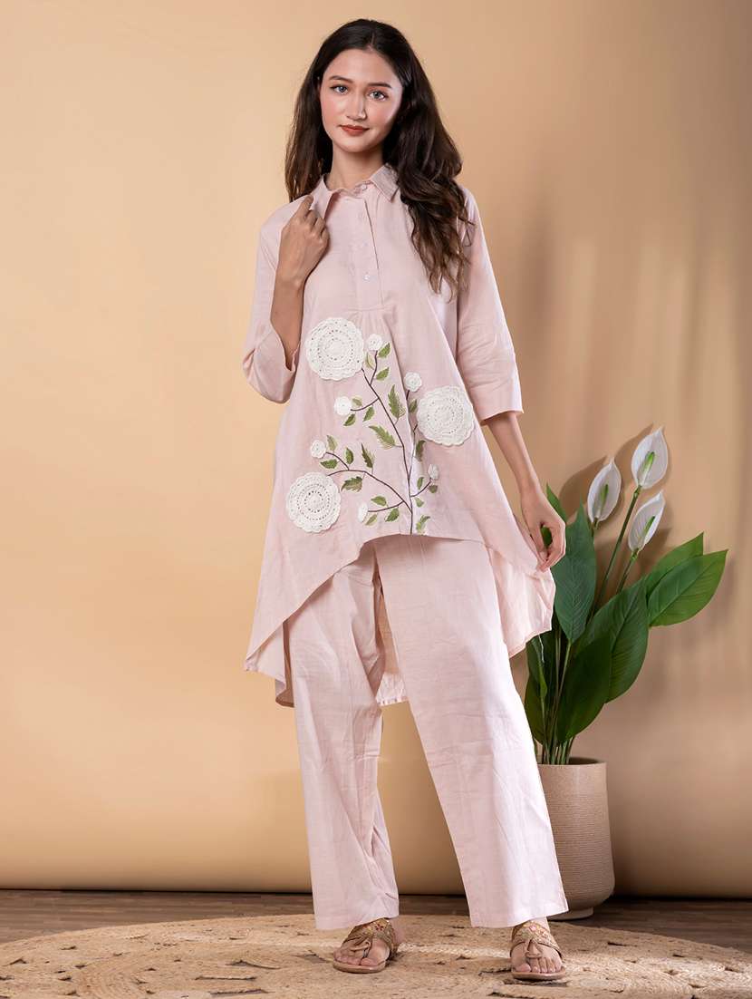 women three quarter sleeve ethnic co-ord set - 22072952 - Standard Image - 1