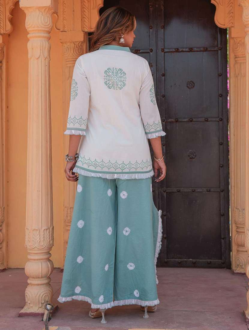 women three quarter sleeve ethnic co-ord set - 22072955 - Standard Image - 4