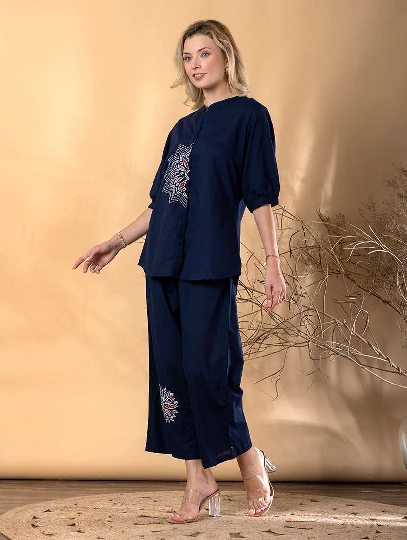 women three quarter sleeve ethnic co-ord set - 22072956 - Standard Image - 1