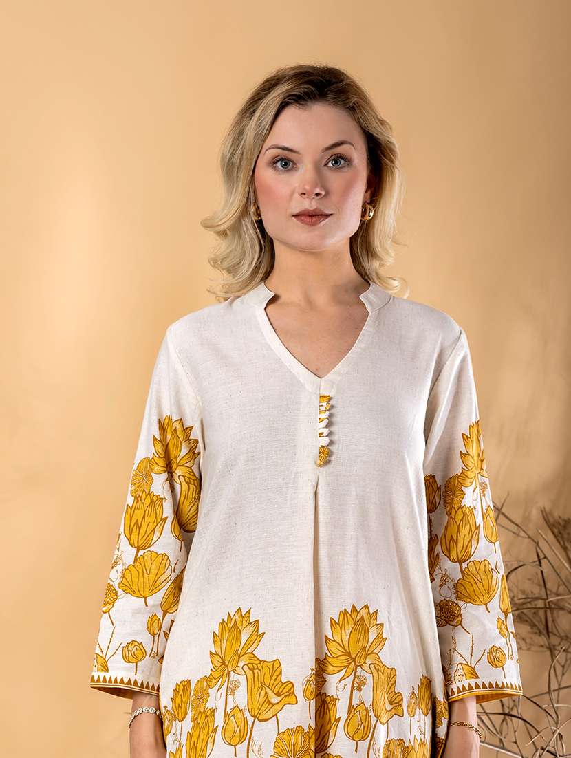 women three quarter sleeve ethnic co-ord set - 22072959 - Standard Image - 4