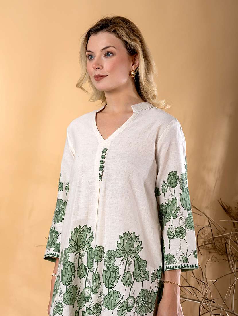 women three quarter sleeve ethnic co-ord set - 22072960 - Standard Image - 4