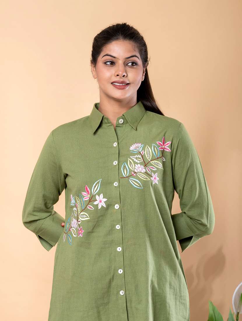 women three quarter sleeve ethnic co-ord set - 22072967 -  Standard Image - 4