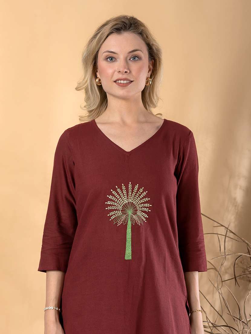 women three quarter sleeve ethnic co-ord set - 22072969 -  Standard Image - 4