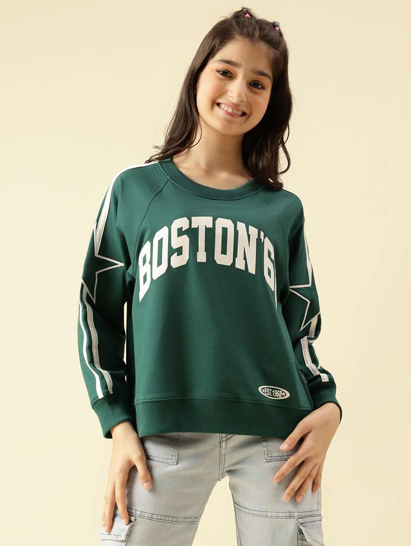 girls printed long sleeve sweatshirt