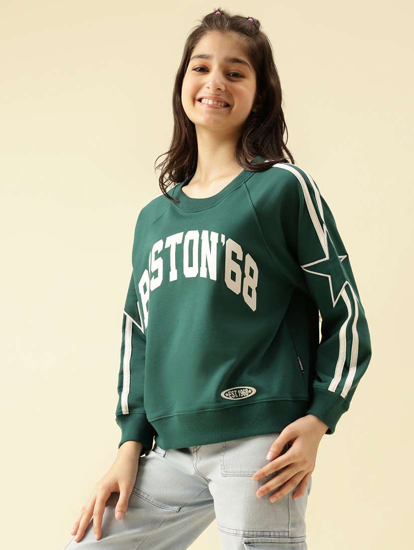 girls printed long sleeve sweatshirt - 22073253 -  Standard Image - 1