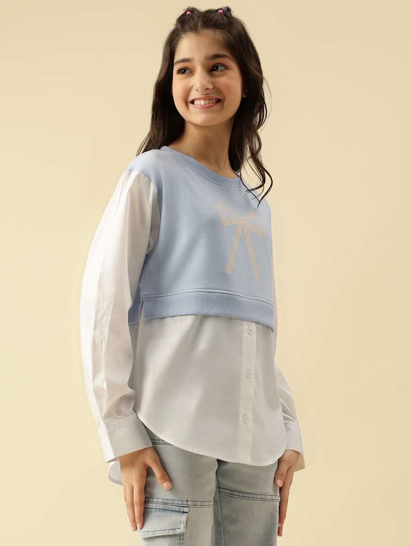 girls printed long sleeve sweatshirt - 22073257 -  Standard Image - 1