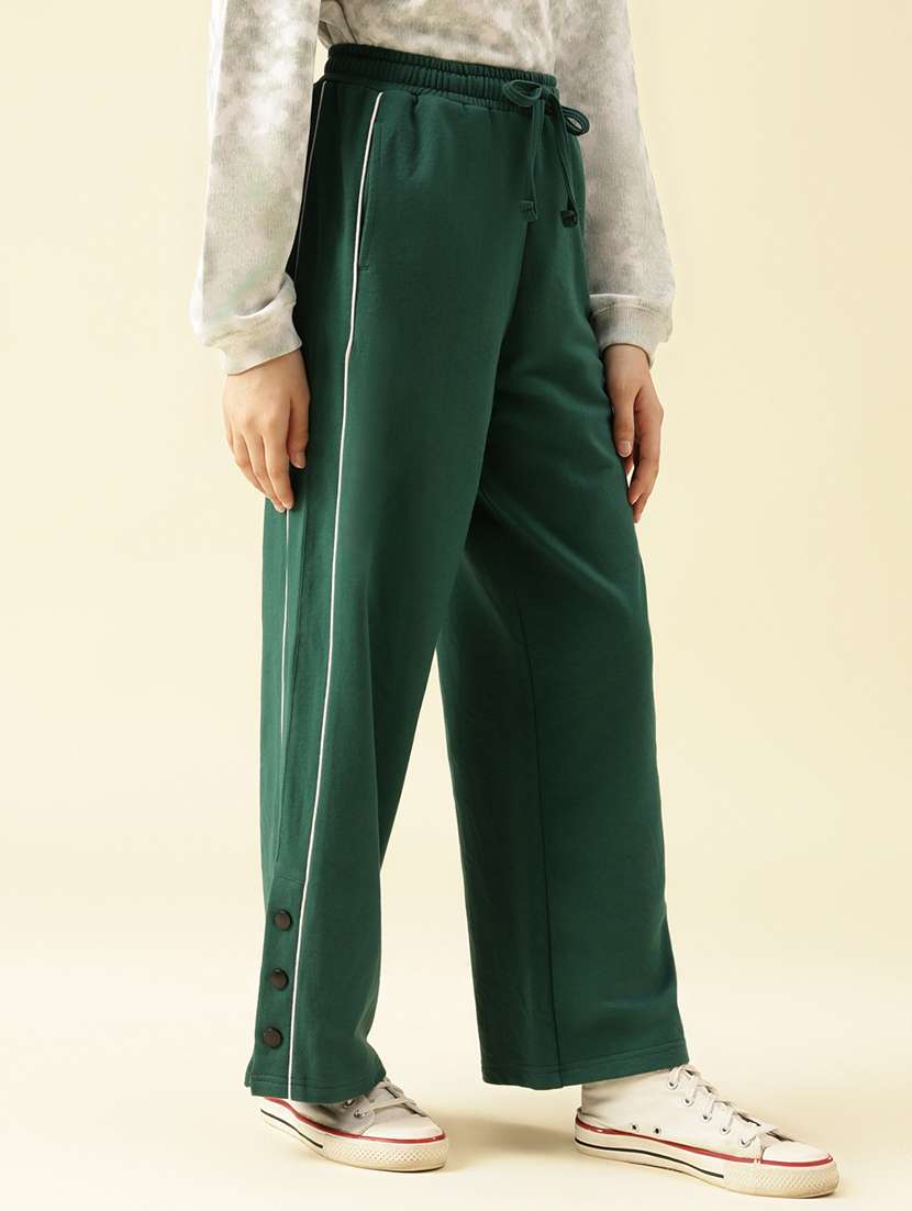 girls solid mid rise relaxed fit track pant - 22073266 -  Standard Image - 1