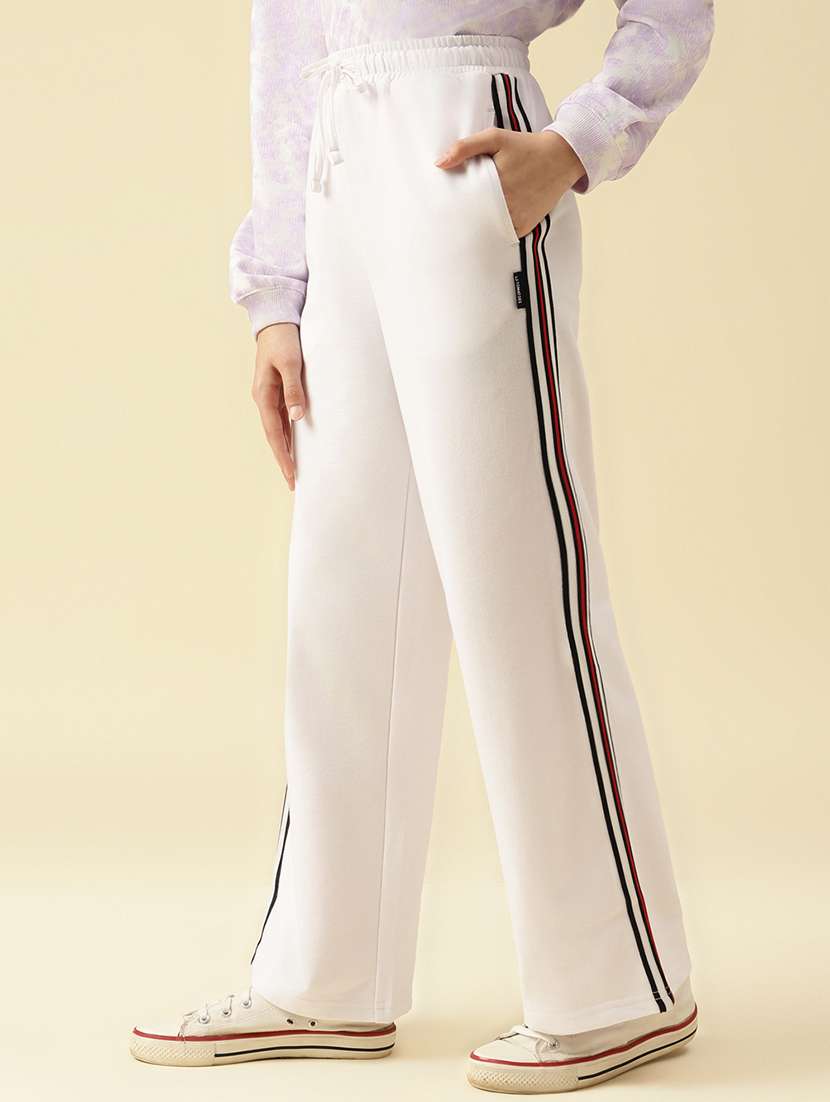 girls solid mid rise relaxed fit track pant - 22073268 -  Standard Image - 1