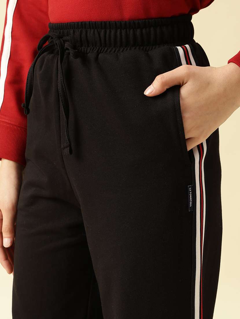 girls solid mid rise relaxed fit track pant - 22073269 - Standard Image - 4
