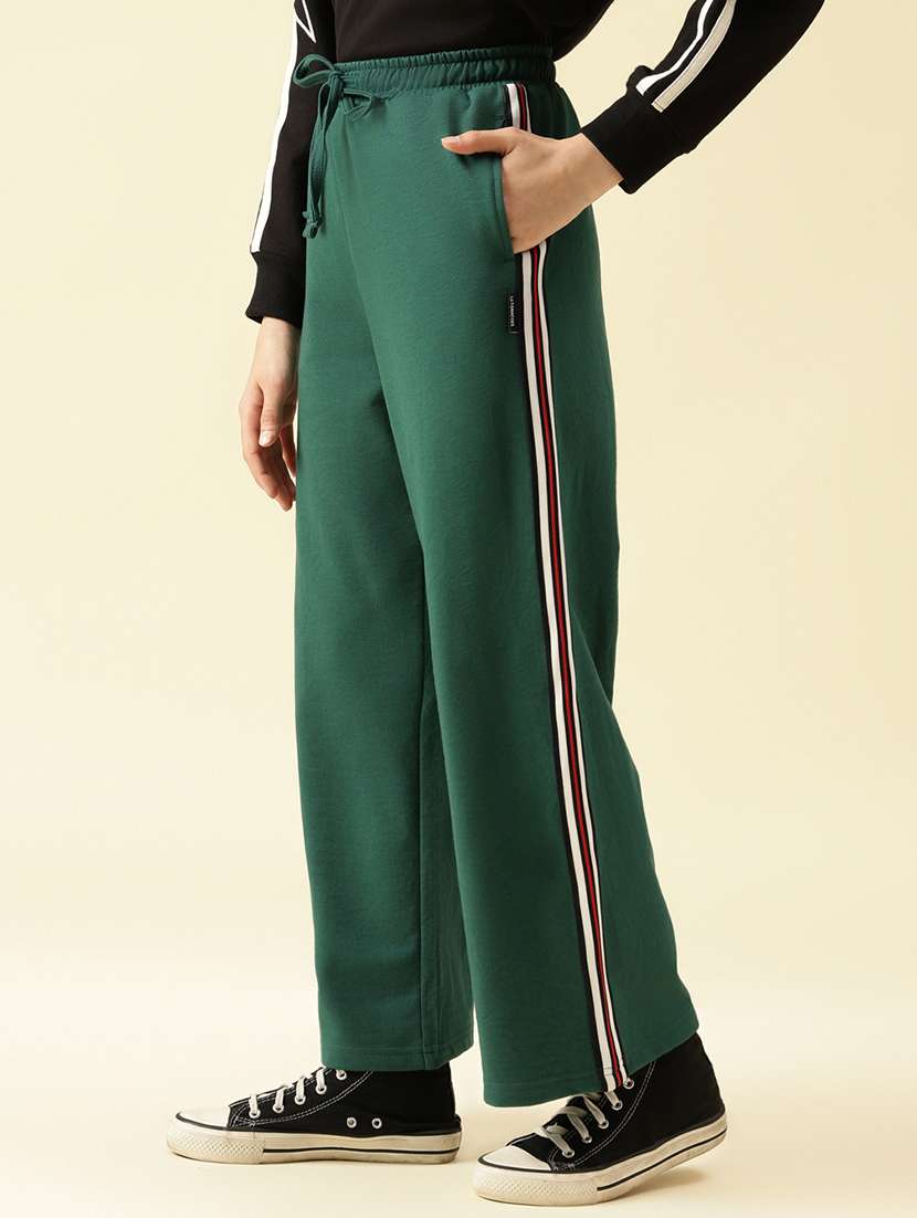 girls solid mid rise relaxed fit track pant - 22073270 -  Standard Image - 1