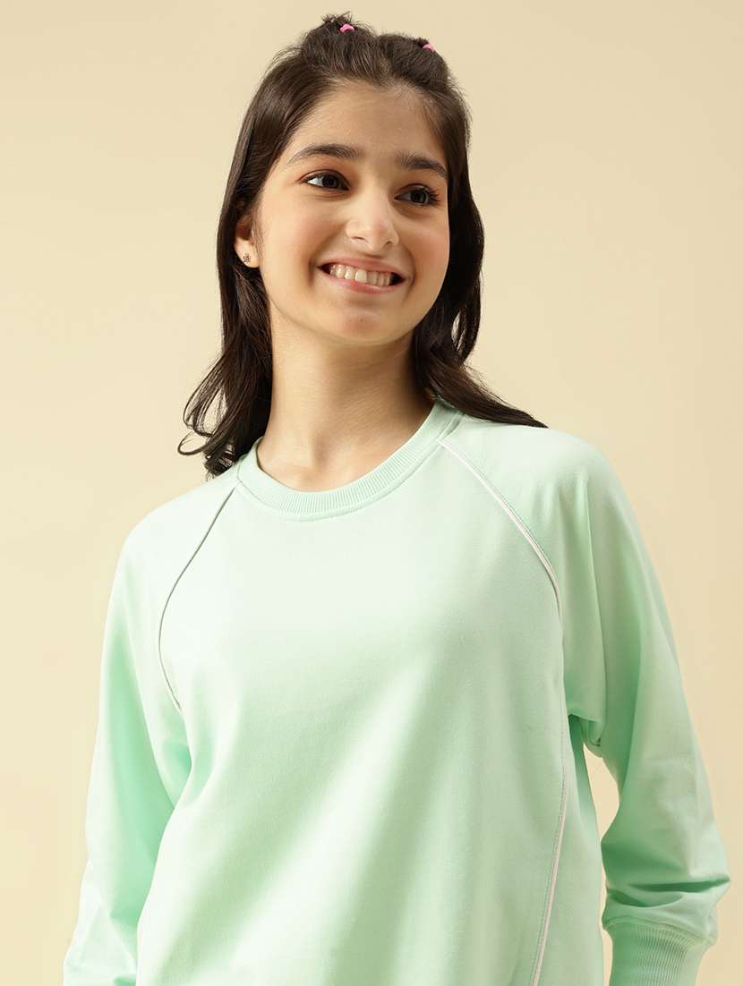 girls green solid active wear co-ord set - 22073278 - Standard Image - 4