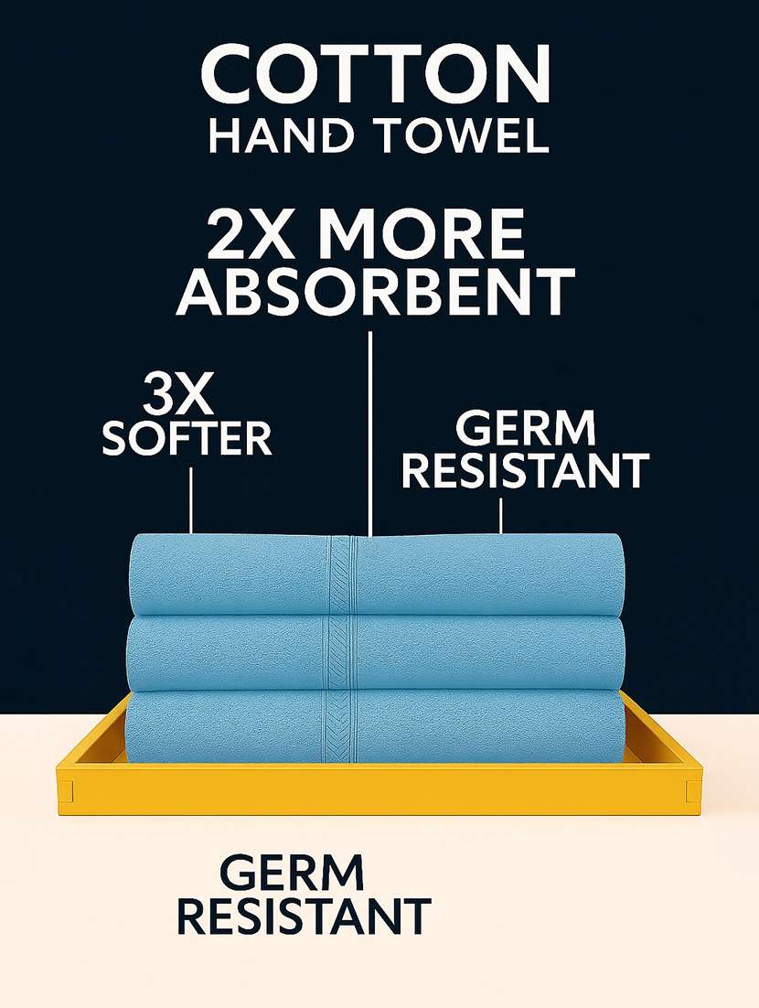 dolla pack of 6 soft high absorben & comfortable hand towel  - 22073878 -  Standard Image - 4