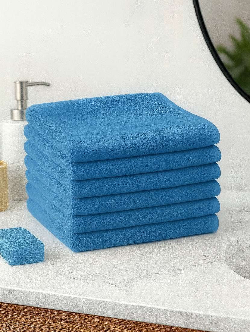 dollar 100% cotton soft, high absorben & comfortable face towel 30 x 30 cm face towel (pack of 6) - 22073914 -  Standard Image - 1