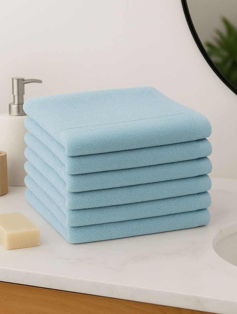 dollar 100% cotton soft, high absorben & comfortable face towel 30 x 30 cm face towel (pack of 6) - 22073918 -  Standard Image - 1