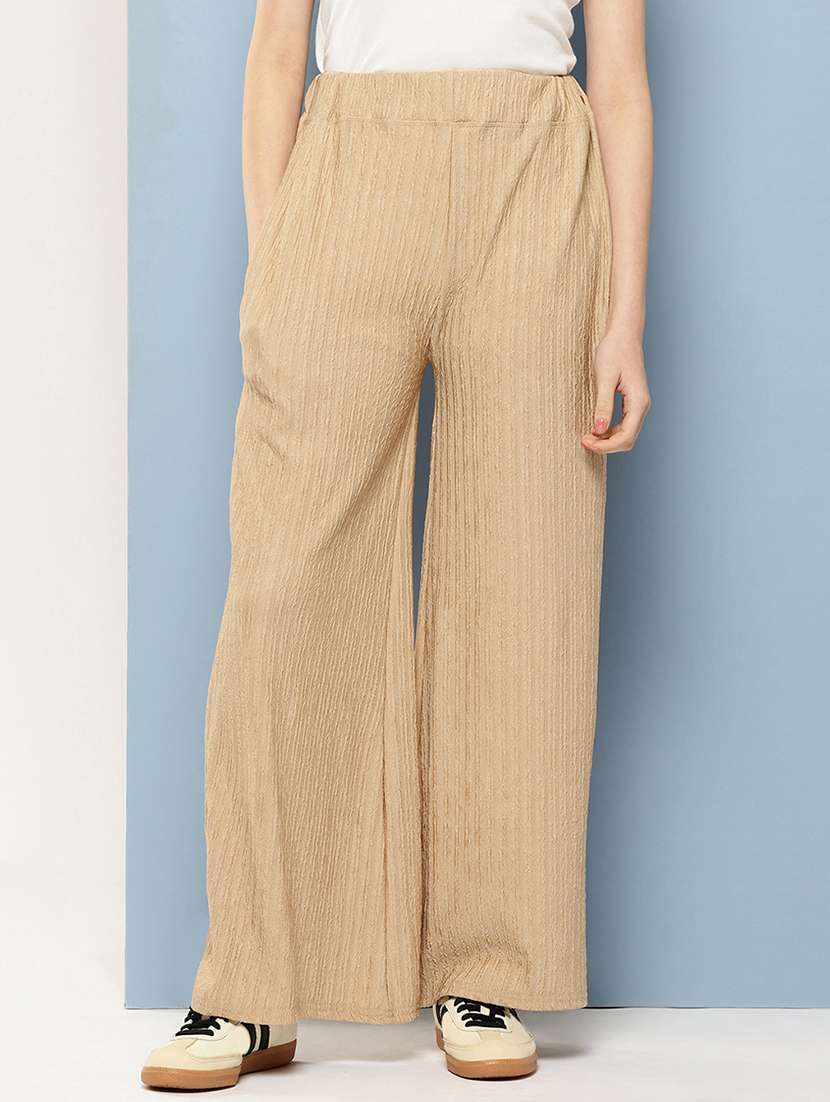 women solid mid rise flared palazzo - 22074043 -  Zoom Image - 0