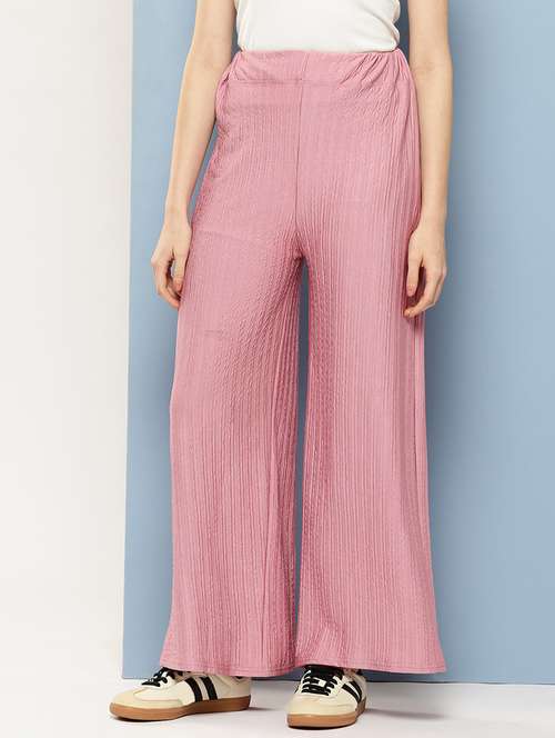 women solid mid rise flared palazzo - 22074045 -  Standard Image - 0