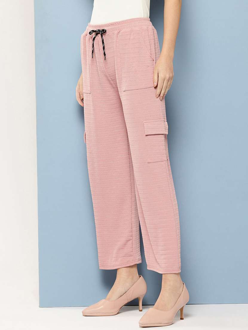 women solid mid rise regular fit cargo - 22074050 -  Standard Image - 1