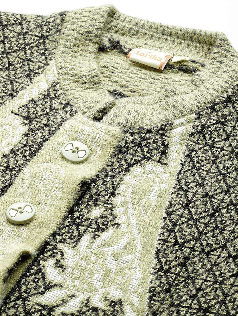 green wool blend cardigan - 22074061 -  Standard Image - 4