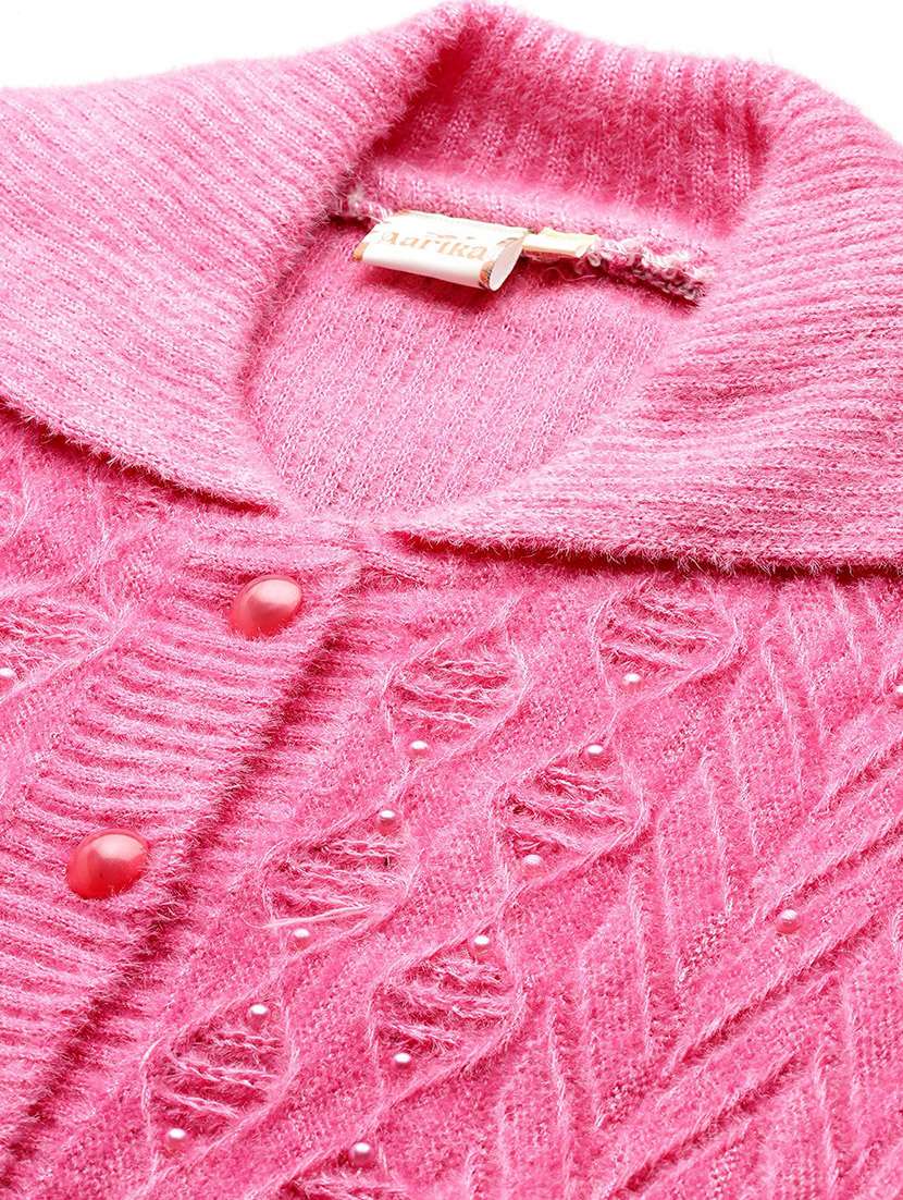 pink wool blend cardigan - 22074067 -  Standard Image - 4