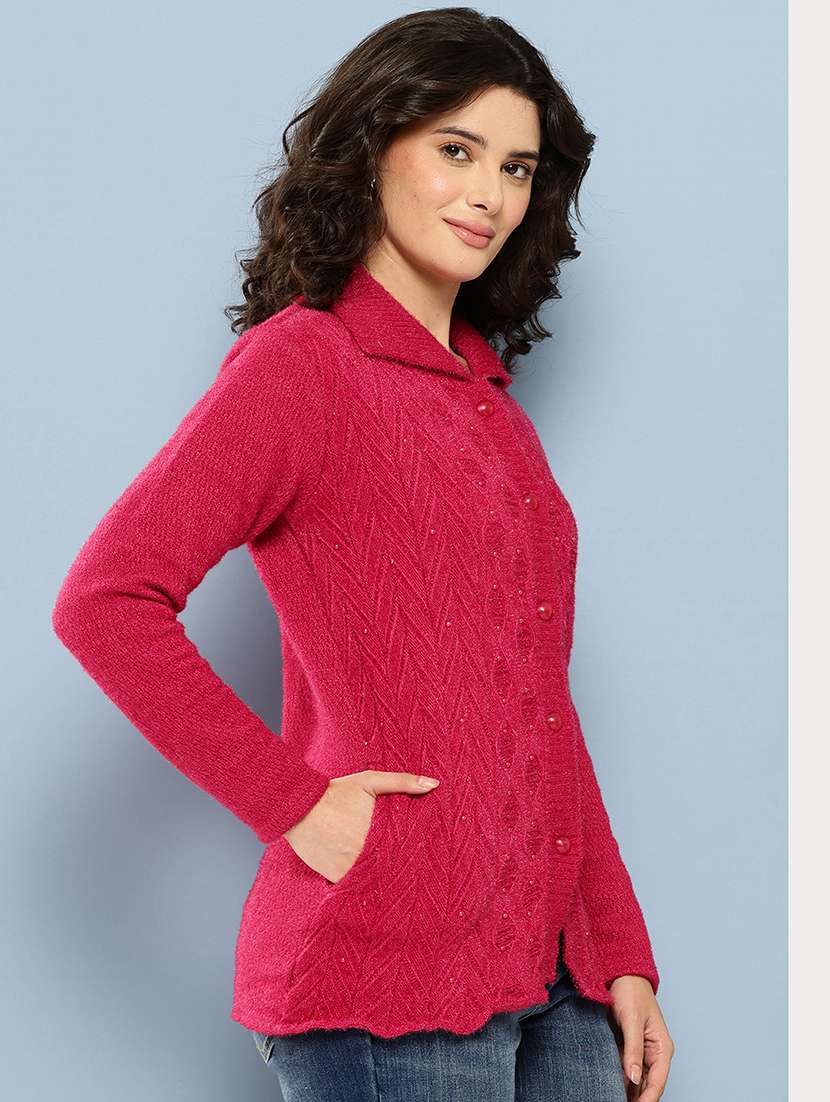 pink wool blend cardigan - 22074068 -  Standard Image - 1