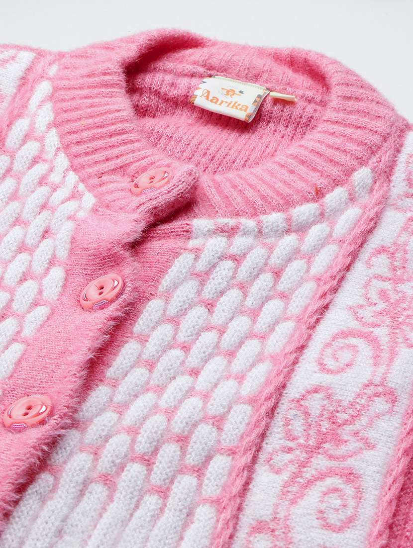 pink wool blend cardigan - 22074077 - Standard Image - 4