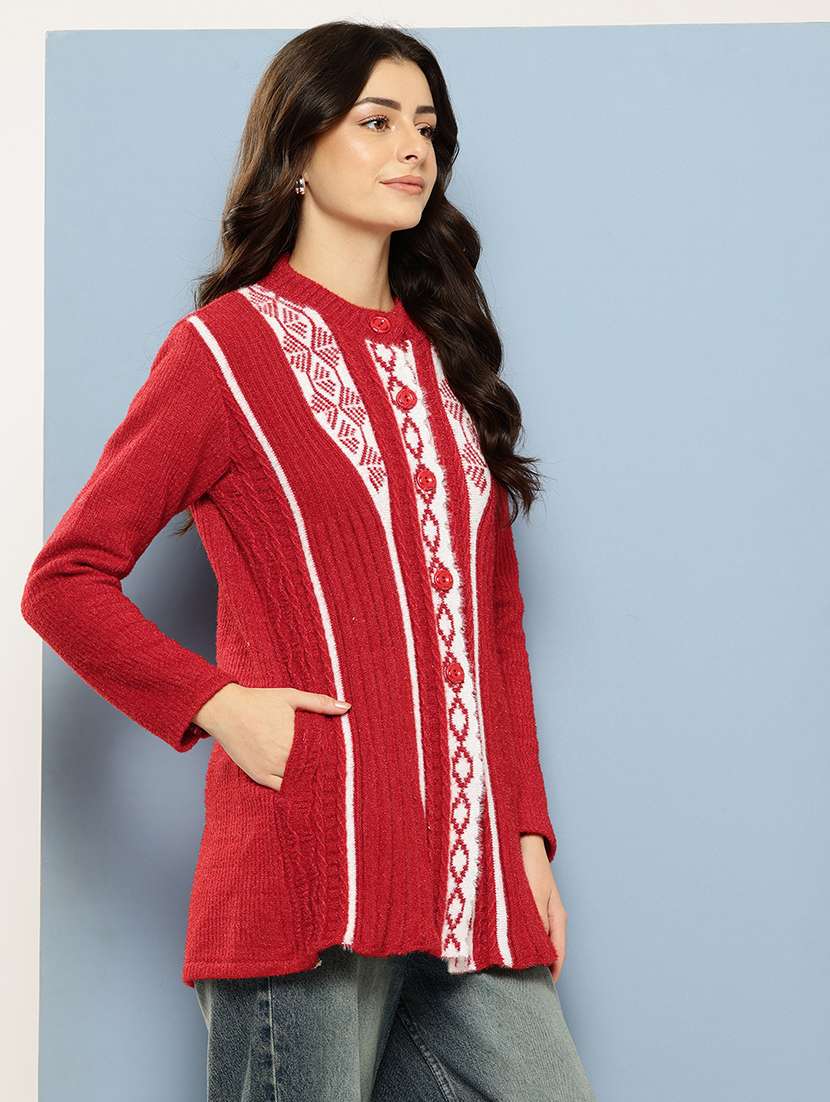 women self desiged long sleeve cardigan - 22074082 -  Standard Image - 1