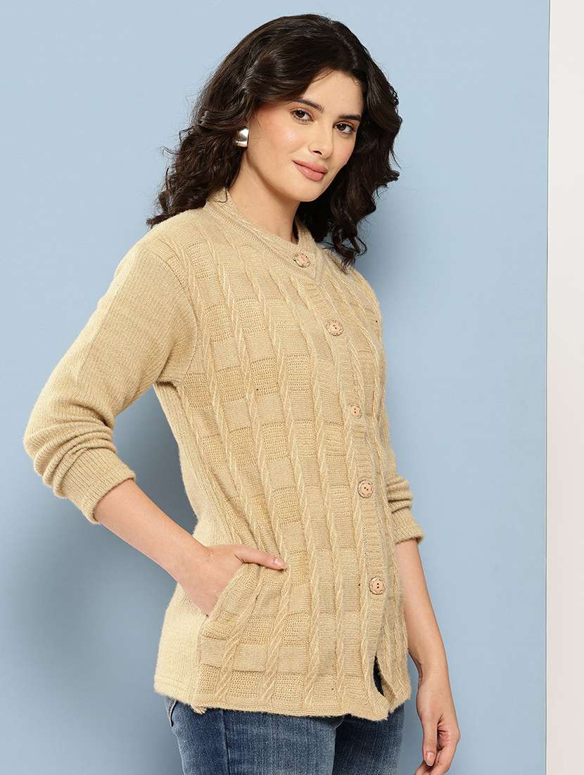 women self desiged long sleeve cardigan - 22074087 -  Standard Image - 1