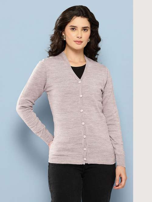 women solid long sleeve cardigan