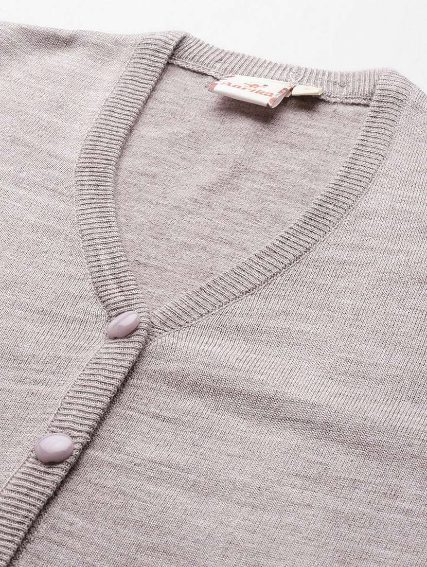 women solid long sleeve cardigan - 22074093 -  Standard Image - 4