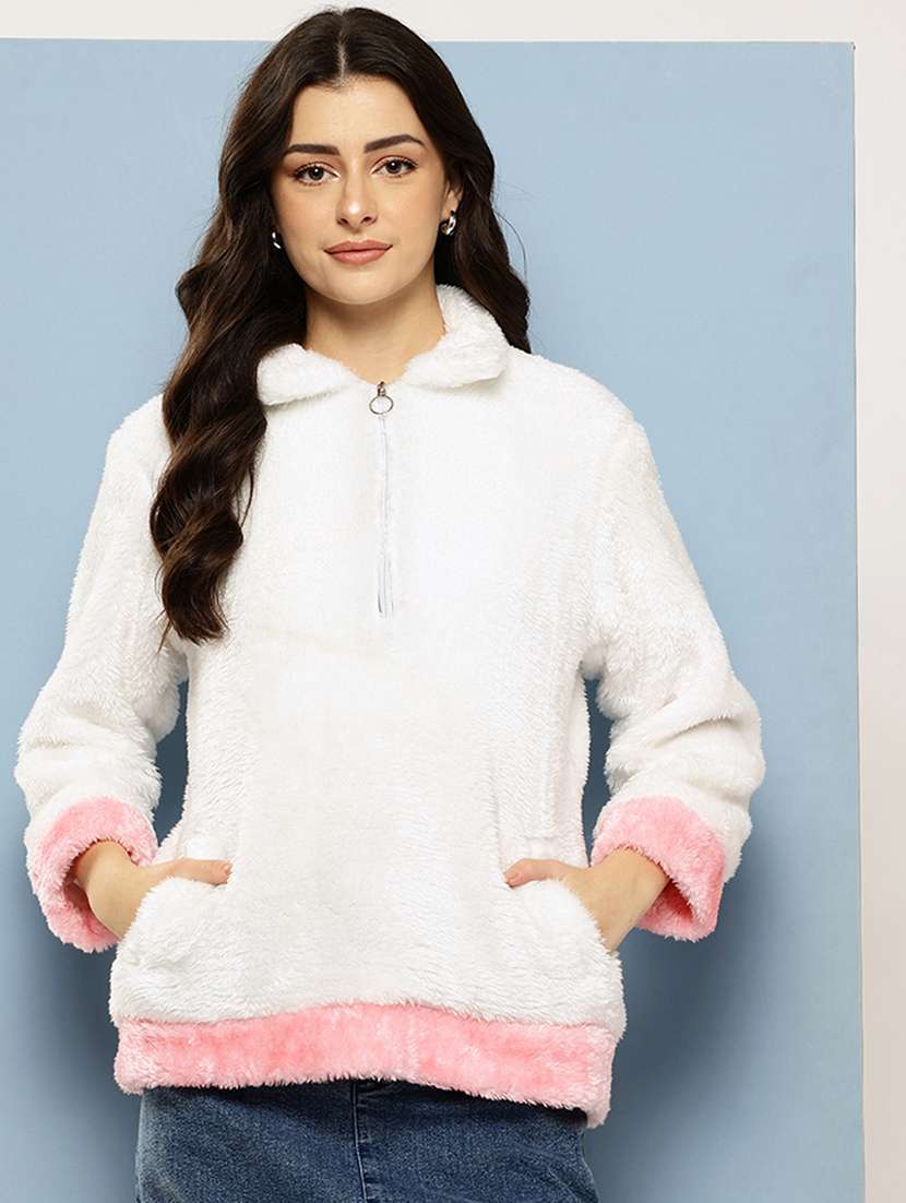 women solid long sleeve sweatshirt